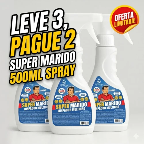 2º -Kit Limpador Super Marido Renna clear Leve 3 Pague 2 - 500ml Spray
